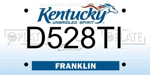 D528TI Kentucky License Plate