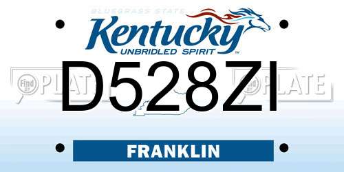 D528ZI Kentucky License Plate