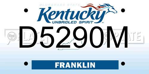 D5290M Kentucky License Plate
