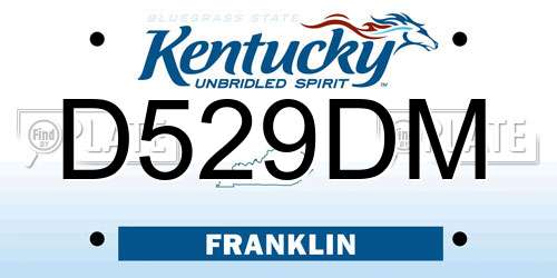 D529DM Kentucky License Plate