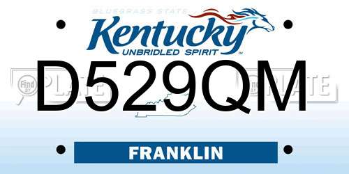 D529QM Kentucky License Plate