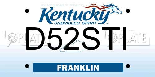 D52STI Kentucky License Plate