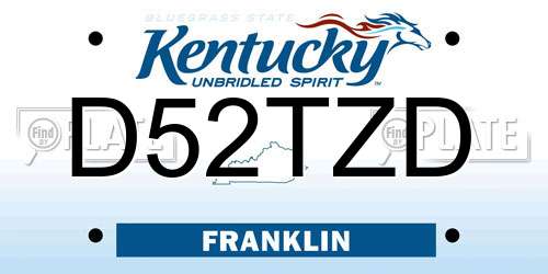 D52TZD Kentucky License Plate