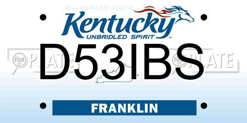 D53IBS Kentucky License Plate