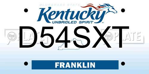 D54SXT Kentucky License Plate