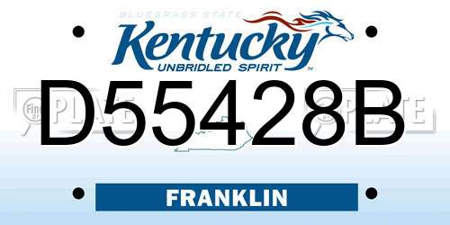 D55428B Kentucky License Plate