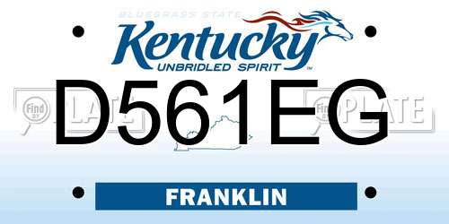 D561EG Kentucky License Plate