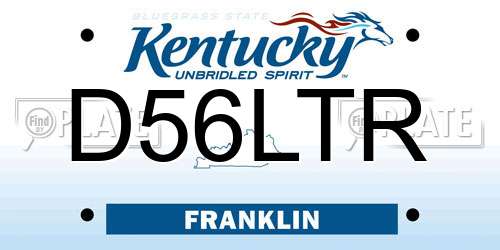 D56LTR Kentucky License Plate