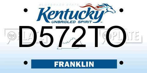 D572TO Kentucky License Plate