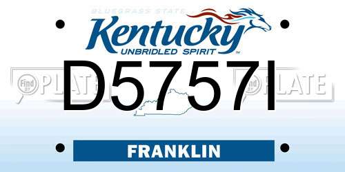D5757I Kentucky License Plate