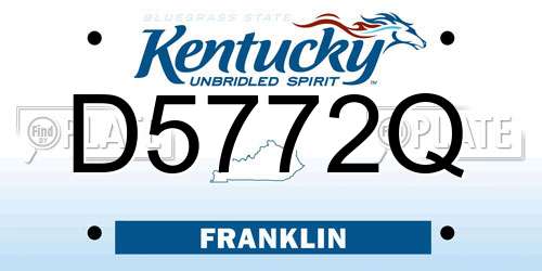 D5772Q Kentucky License Plate