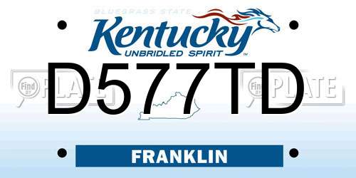 D577TD Kentucky License Plate