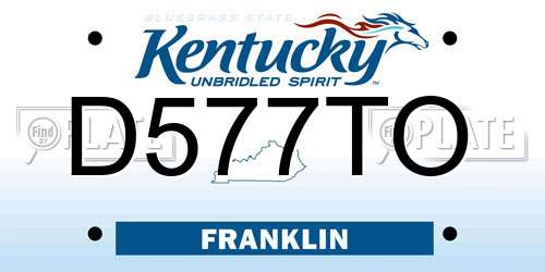 D577TO Kentucky License Plate