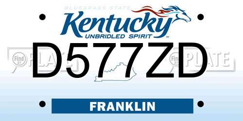 D577ZD Kentucky License Plate