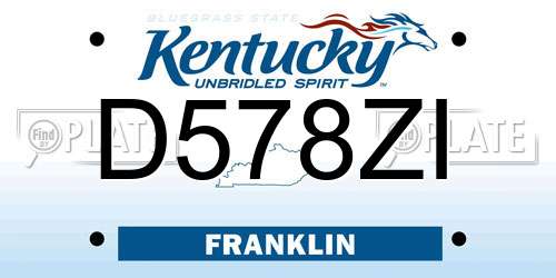 D578ZI Kentucky License Plate