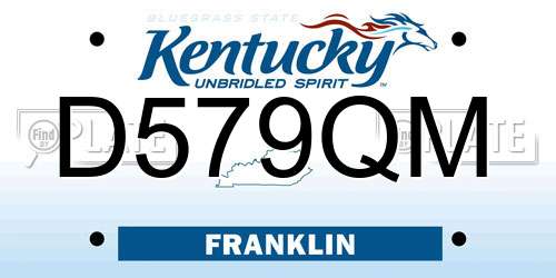 D579QM Kentucky License Plate
