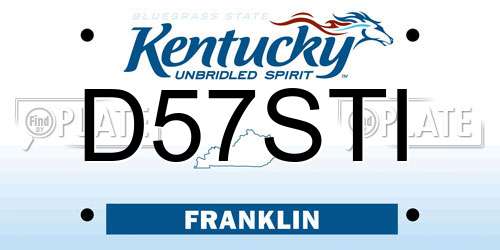 D57STI Kentucky License Plate