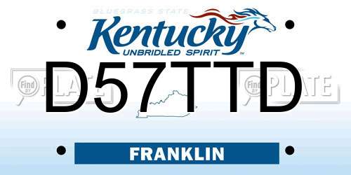D57TTD Kentucky License Plate