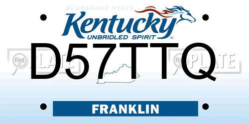 D57TTQ Kentucky License Plate
