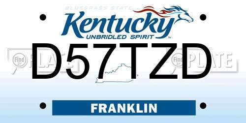 D57TZD Kentucky License Plate