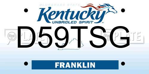 D59TSG Kentucky License Plate