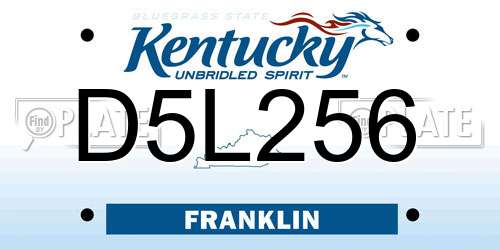 D5L256 Kentucky License Plate