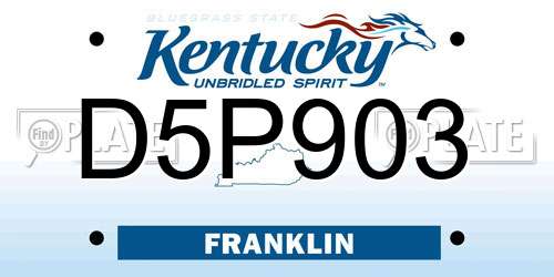 D5P903 Kentucky License Plate