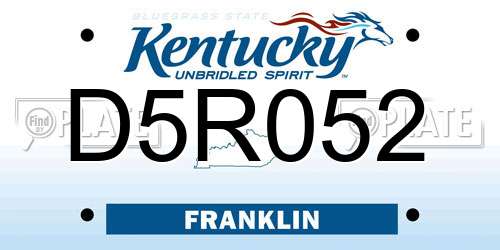 D5R052 Kentucky License Plate