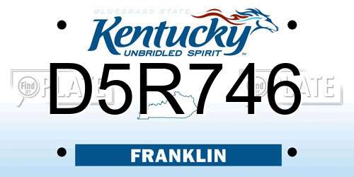 D5R746 Kentucky License Plate
