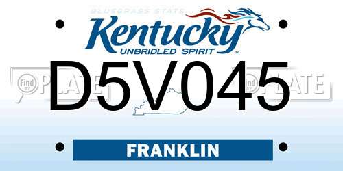 D5V045 Kentucky License Plate