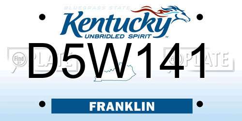 D5W141 Kentucky License Plate