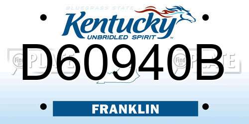 D60940B Kentucky License Plate