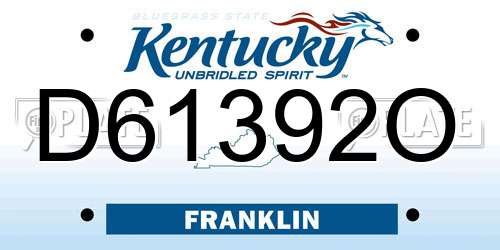 D61392O Kentucky License Plate