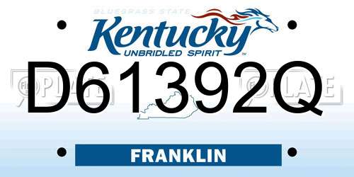 D61392Q Kentucky License Plate