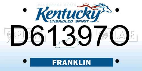 D61397O Kentucky License Plate