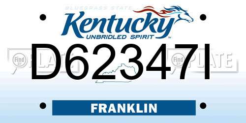 D62347I Kentucky License Plate