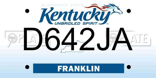 D642JA Kentucky License Plate