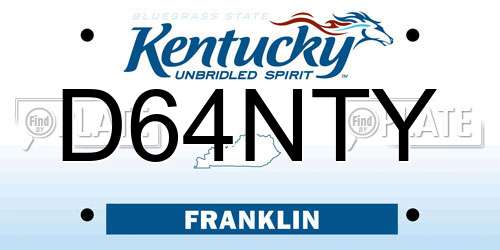 D64NTY Kentucky License Plate
