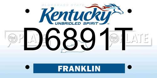 D6891T Kentucky License Plate