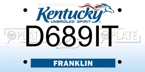 D689IT Kentucky License Plate