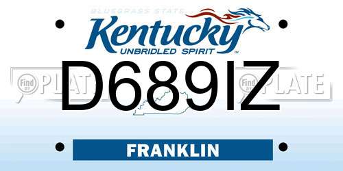 D689IZ Kentucky License Plate