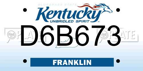 D6B673 Kentucky License Plate