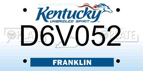 D6V052 Kentucky License Plate