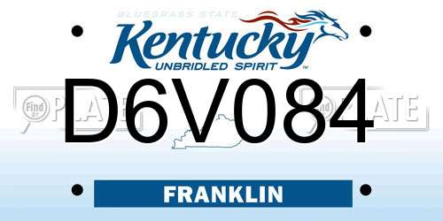 D6V084 Kentucky License Plate