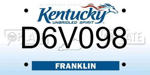 D6V098 Kentucky License Plate