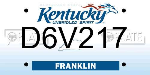 D6V217 Kentucky License Plate