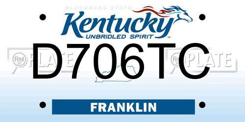 D706TC Kentucky License Plate