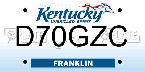 D70GZC Kentucky License Plate