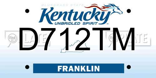 D712TM Kentucky License Plate
