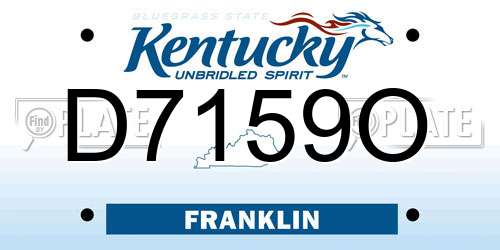 D7159O Kentucky License Plate